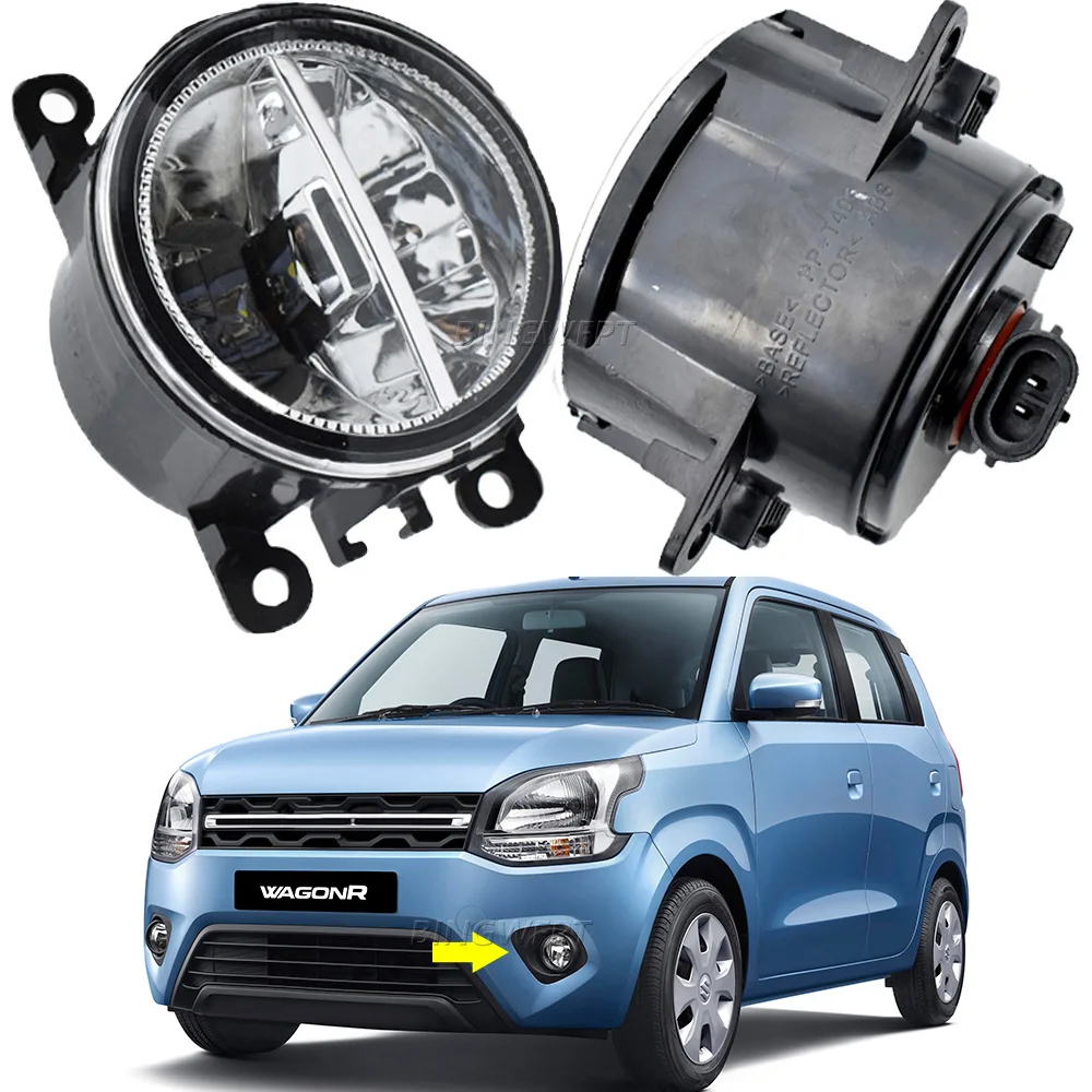 Фото Светодиодные фары дальнего света Противотуманные фары для Suzuki Wagon R 2020 2019 2021, противотуманные фары, фары DRL H11 12 В, указатели поворота №1