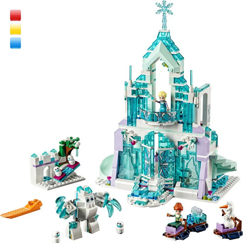 

Elsa's Magical Ice Palace Building Blocks Cinderella Princessing ice Castle Compatible Lepinggoes Friends 41148