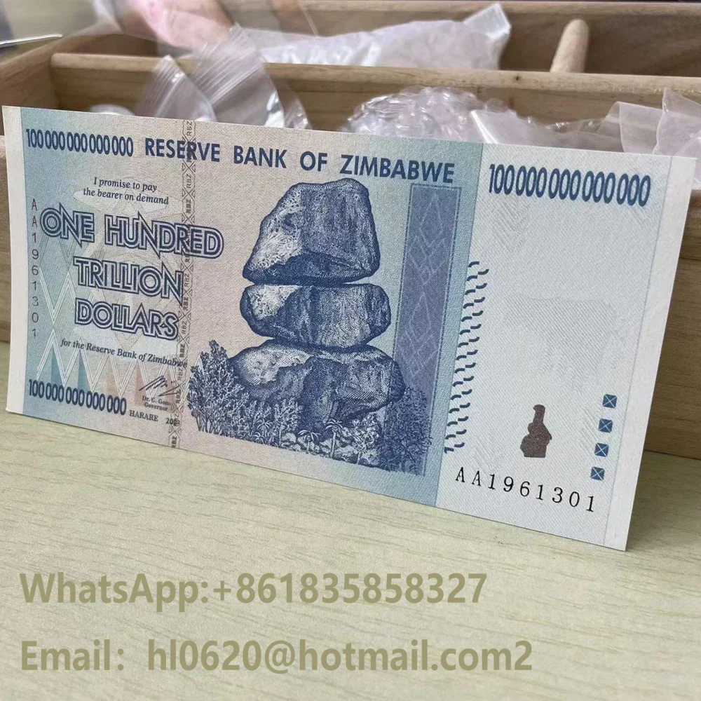 1000 шт./кор. банкнота Zimbabwe One Trillion Dollars с УФ-поддельным серийным номером бумажная