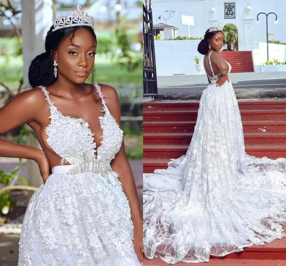 Пляжные свадебные платья-спагетти по индивидуальному заказу африканское