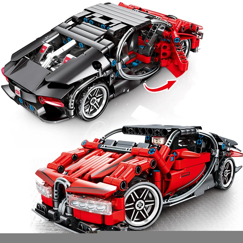 

202 автомобиль скоростной Чемпион гонщик Тяговый спортивный автомобиль Moc Diy строительные блоки наборы обучающие игрушки для детей