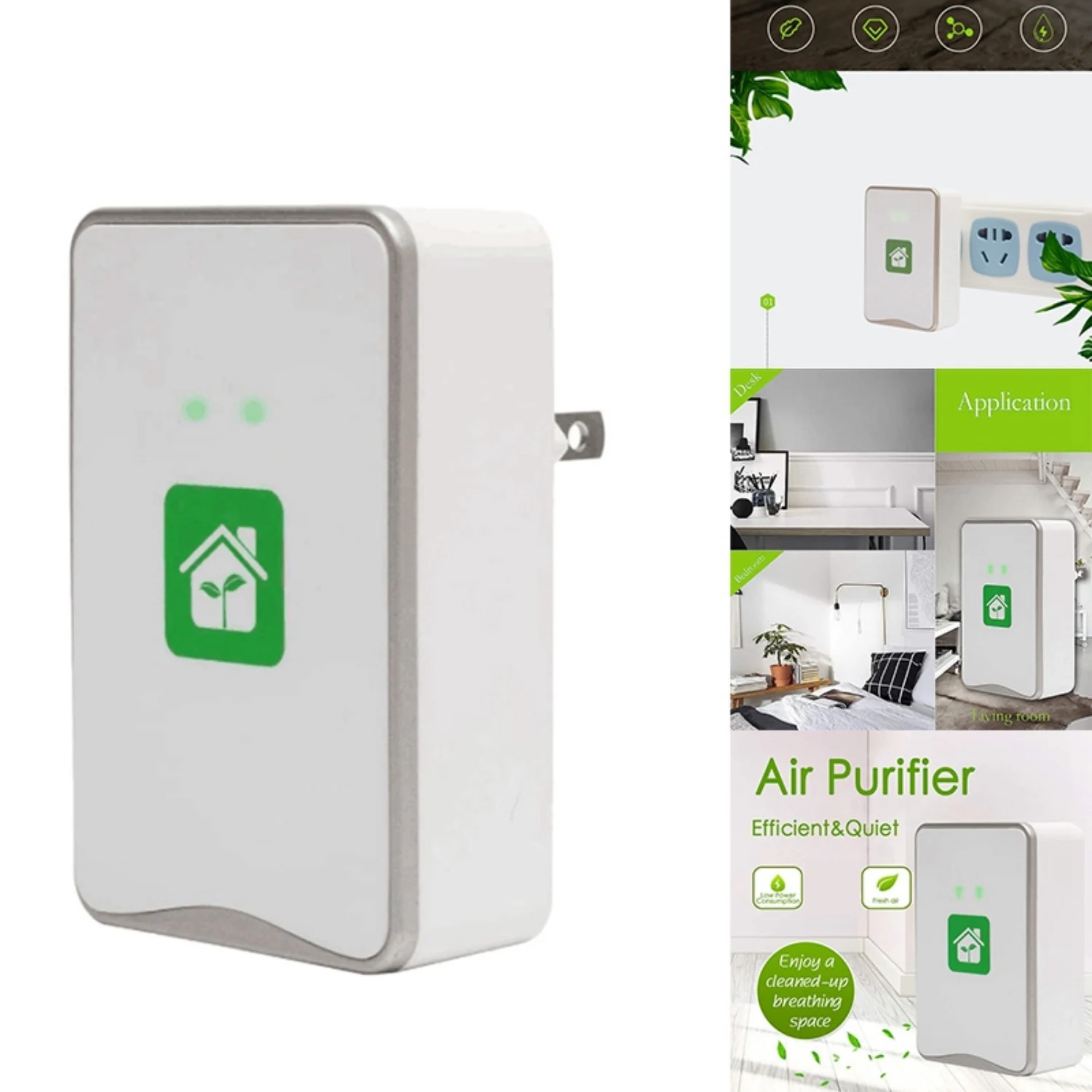 

Подключаемый очиститель воздуха генератор отрицательных ионов безфильтрующий ионизатор очиститель чистящие аллергены, загрязняющие вещества, форма, запахи-вилка европейского стандарта