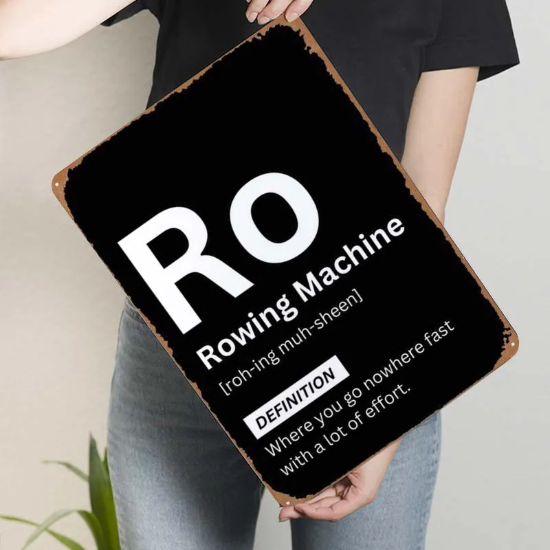 Гребной тренажер разрешение текстовое искусство металлический знак плакат