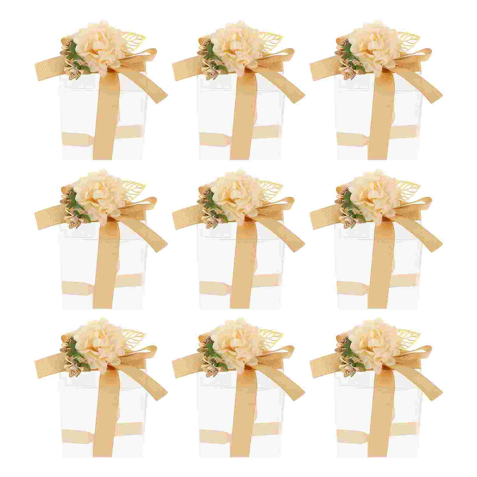 

10 Sets Square Cube Boxes Empty Candy Packaging Boxes for Wedding Party