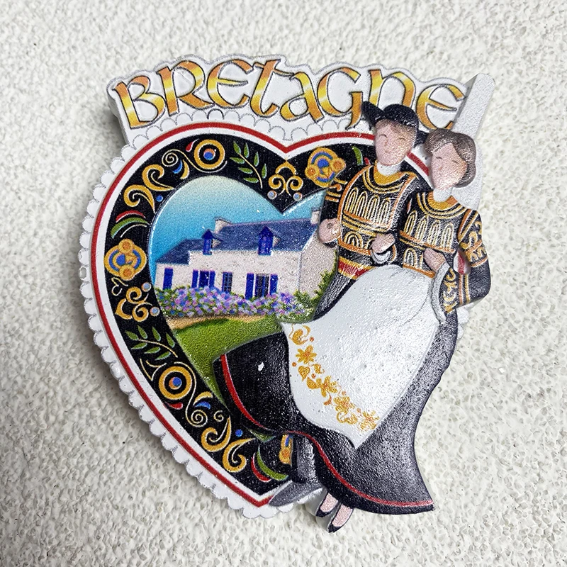 Бретани пара дорожные сувениры домашний декор 3D стерео магнитные магниты на