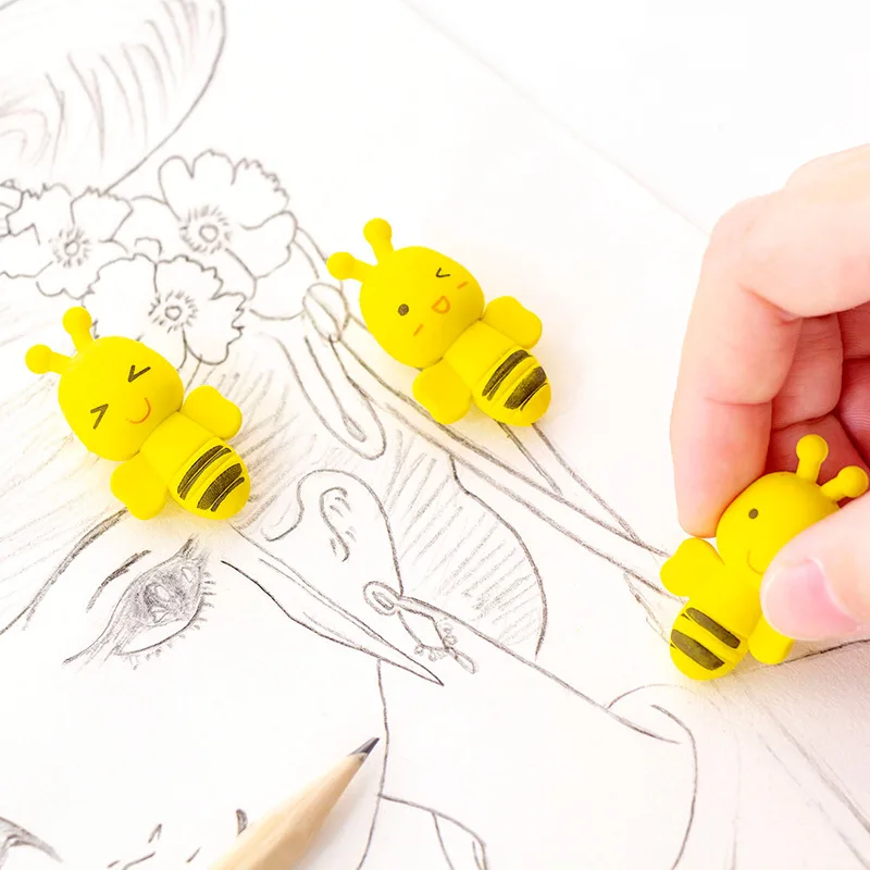 

1 Pcs Cute Bee Eraser Student Eraser Office Supplies