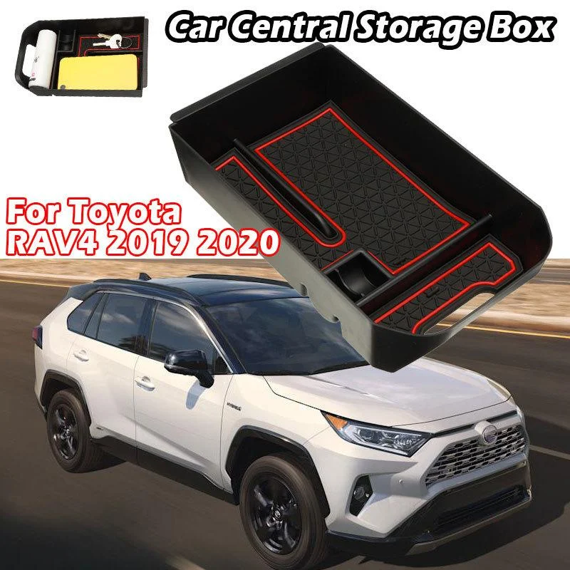 

Car Central Armrest Storage Box Center Console Flocking Organizer Tray Stowing Tidying For Toyota RAV4 XA50 2019 2020