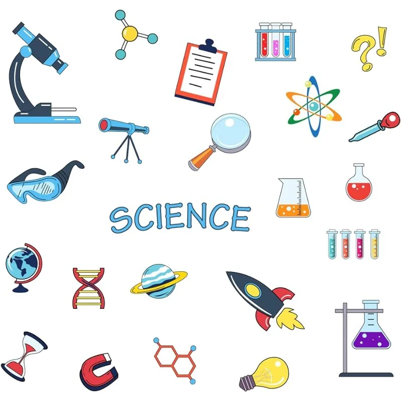 

23 Шт., Тематические Наклейки На Стену Для Научных Элементов, Образовательные Лабораторные Принадлежности