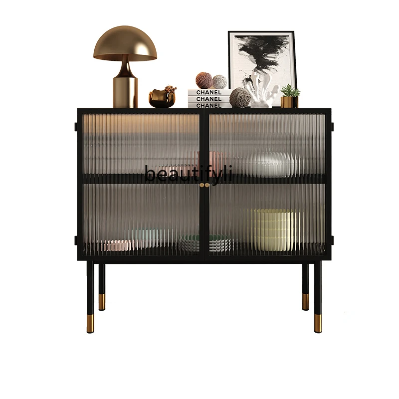 

yj Italian Glass Sideboard Kitchen Storage Light Luxury Storage Minimalist Integrated Wall SST Wine Cabinet