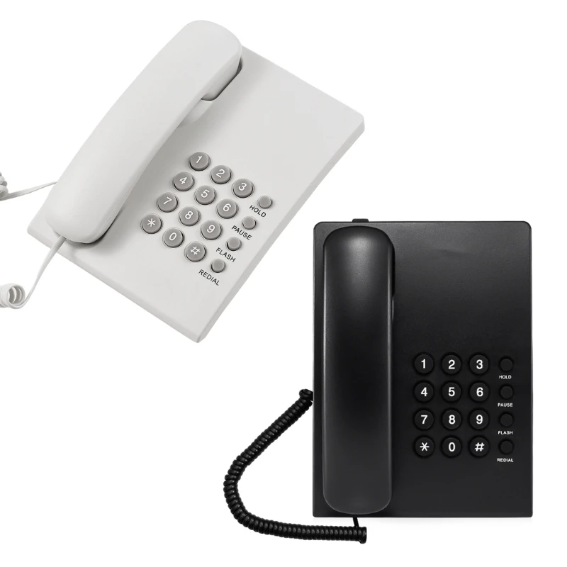 

Corded Landline Phone Redial/Pause/Flash/Hold Ring Tone Adjustable for Home Office Hotel Desktop English Telephone N58E