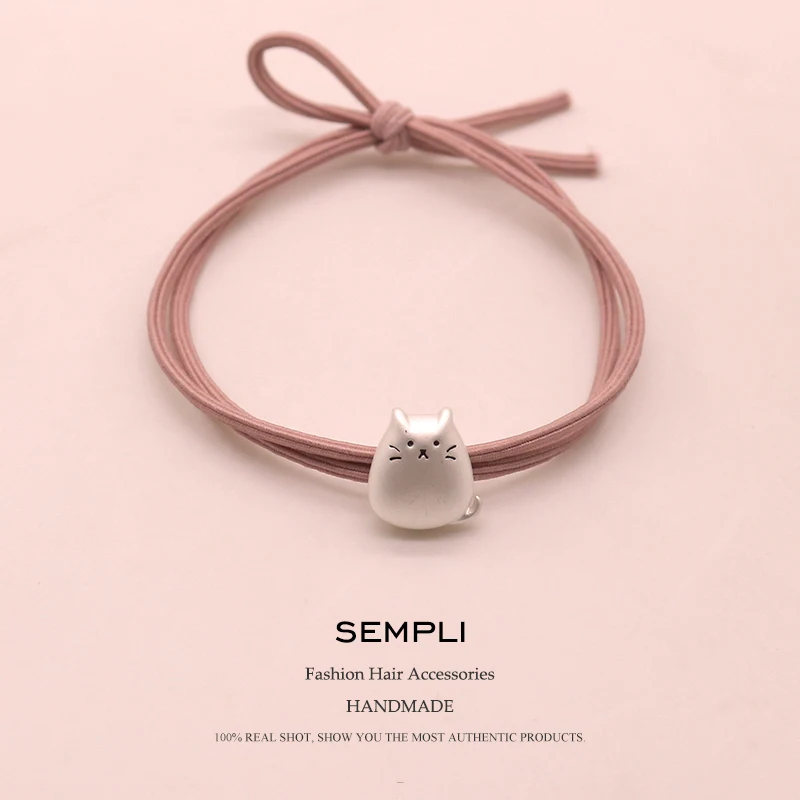 

Good Quality Alloy Cute Silver Totoro Hair Ties For Women Elastic Hair Bands Children Rubber Bands Headwear Hair Accessories