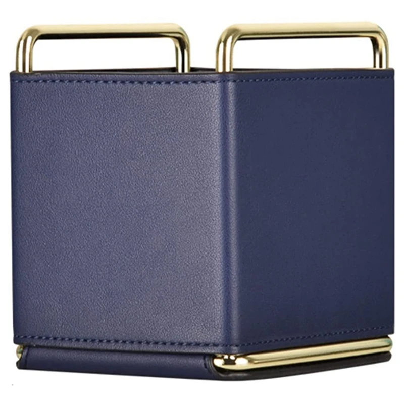 Multifunctional Leather Desktop Storage Box Office Pen Holder Cosmetic Manager Organisar Case(Blue) | Дом и сад