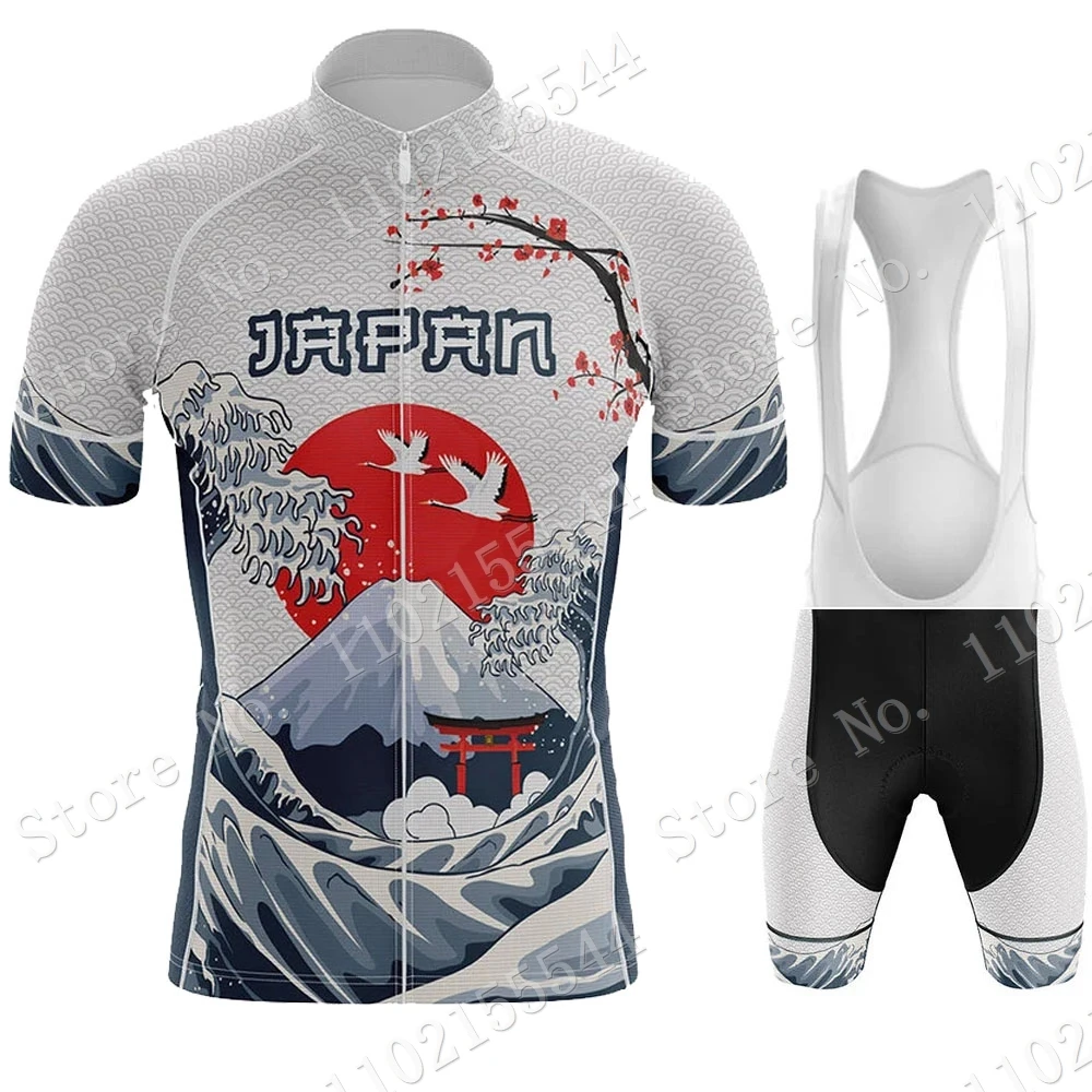 

Комплект одежды для мужчин из джерси и шортов, голубые рубашки и шорты в японском национальном стиле для велоспорта, одежда для горного вело...