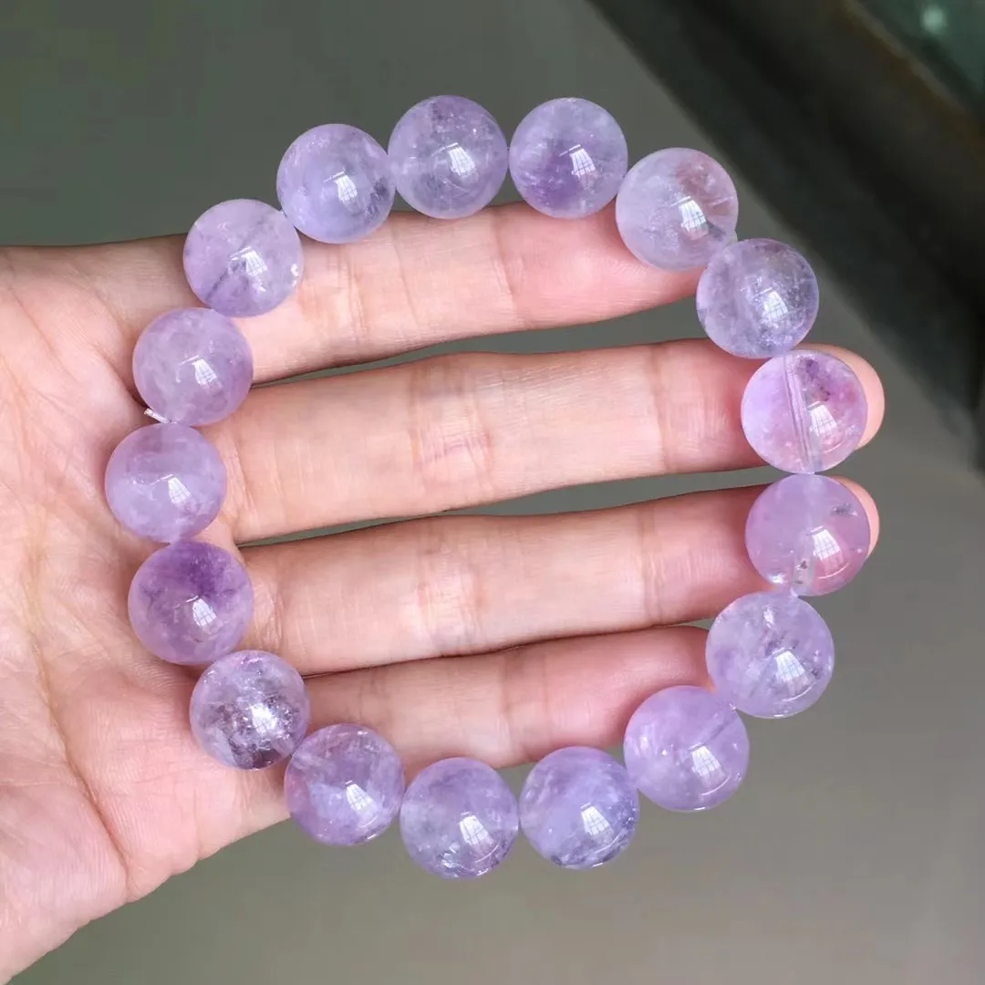 

12mm Natural Lavender Amethyst Quartz Bracelet For Women Men Beauty Gift Crystal Purple Beads Stone Jewelry Strands AAAAA
