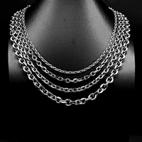 xhn cuban o chain polishing stainless steel chains necklaces for men women hip hop punk diy boy girl jewelry wholesale