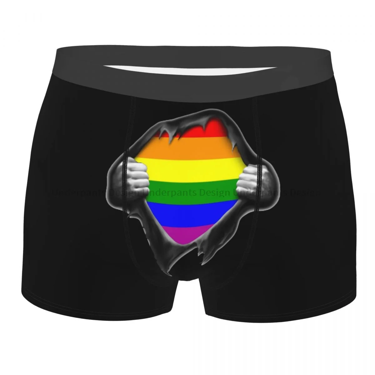 

Rainbow Gay Men Art Culture Underpants Breathbale Panties Man Underwear Ventilate Shorts Boxer Briefs