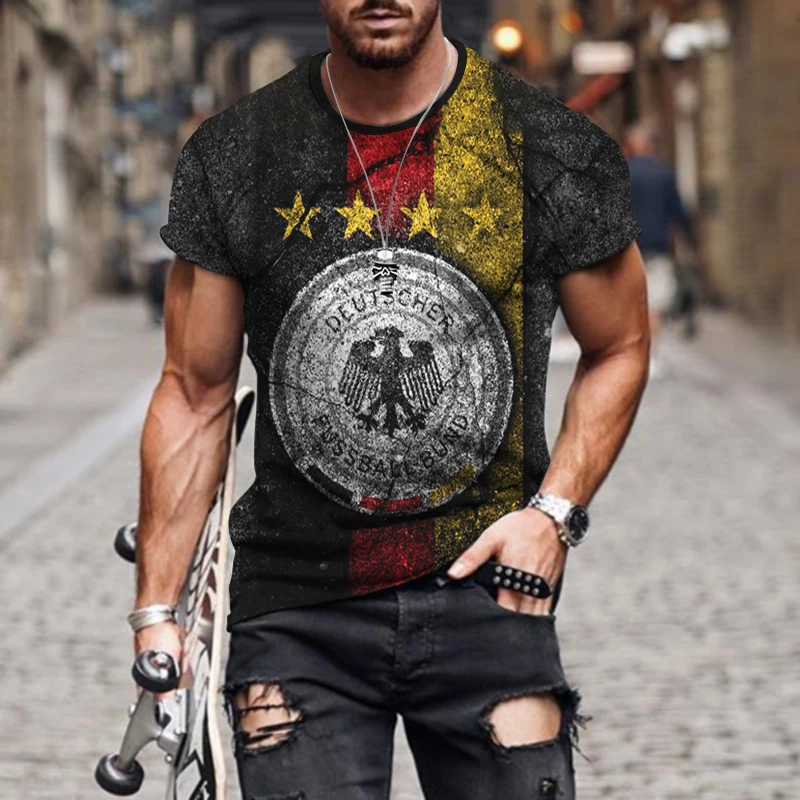 

2022 Summer 3d Printing Tshirt for Man Men's Oversized Fashion Retro Style Short Sleeve Bat Compass Homme O-neck Streetwear