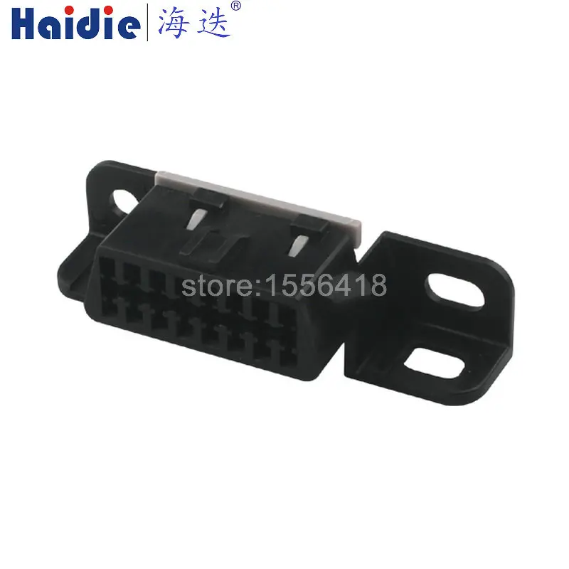 1-50 комплектов, 16-контактный автомобильный черный женский разъем, OBD2, проводные розетки, адаптер Obd, диагностический инструмент с 20 см строкой