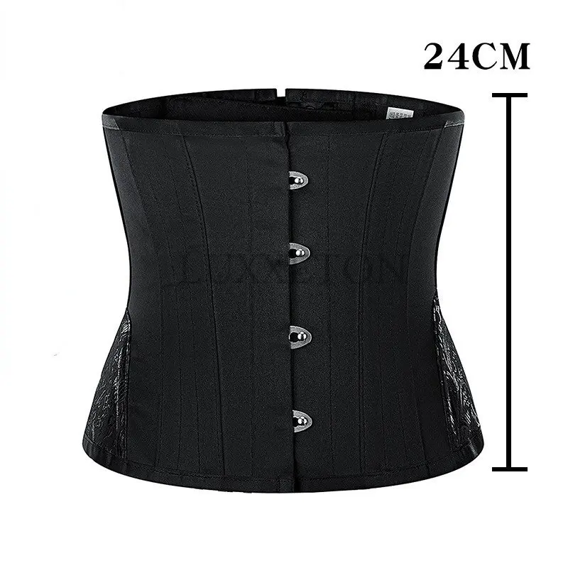 

Waist Control Gothic Corsets Cincher with Curved Hem Bustiers Embroidery Short Waist Trainer Corset Moldeador De Cintura