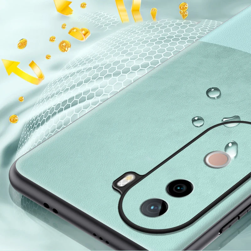 Кожаный чехол для vivo V40e V 40e с рисунком сращивания силиконовая защита камеры