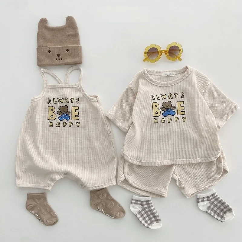 New Summer Suspender Jumpsuit Cotton Baby Tights Newborn Toddler Work Clothes