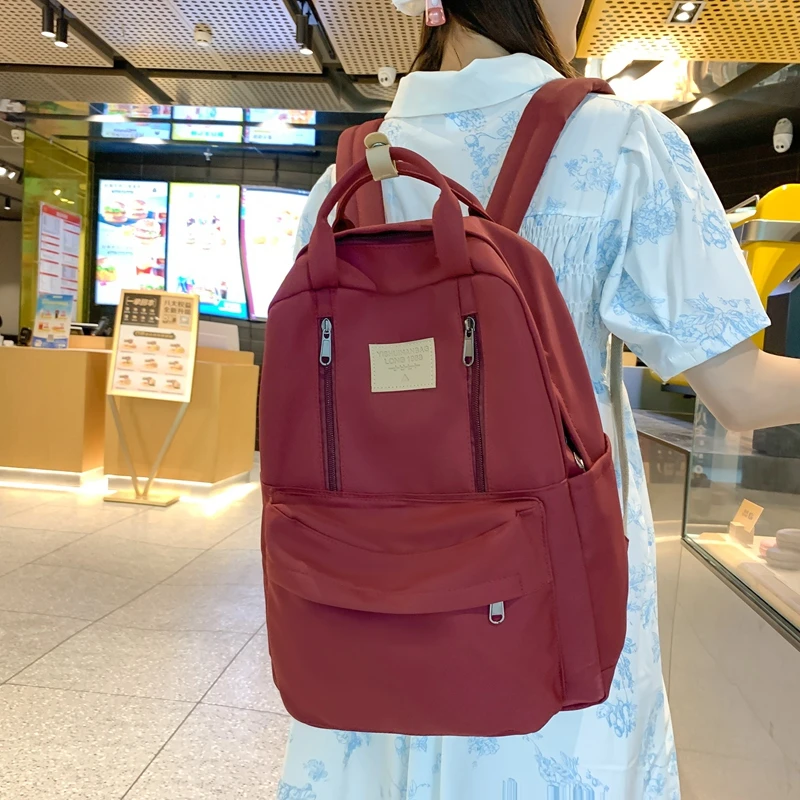 

2023 New Women Nylon Daily Cute Backpacks Soft Simple Fashion Travel Multifunction Student Leisure Students Girls Satchel Bags