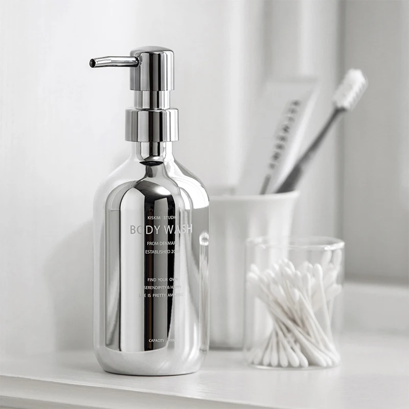 

Creative Plastic Electroplating Dispenser Bottle Lotion Bottle Bathroom Hand Sanitizer Shower Gel Dispensing Replacement Bottle