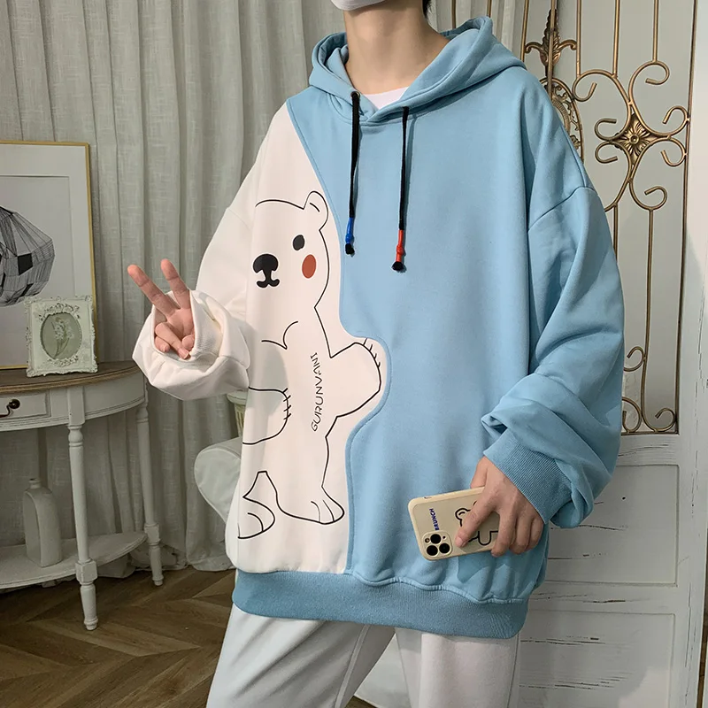 Толстовка мужская с капюшоном Свитшот в стиле оверсайз аниме милый мультяшный