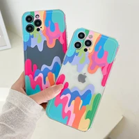 melted colorful painting silicone phone case for iphone 13 12 11 pro xs max mini x xr 7 8 6s plus se 2020 shockproof back cover