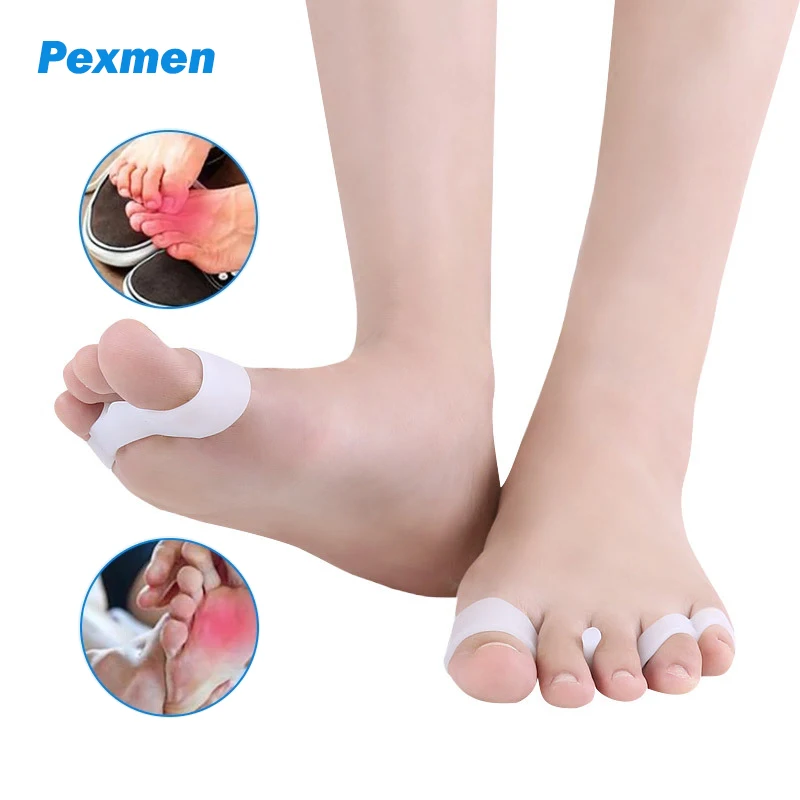 

Pexmen 2Pcs Gel Toe Separators Bunion Corrector for Hammertoes Blisters Overlapping and Mallet Toes Protectors Foot Care Tool