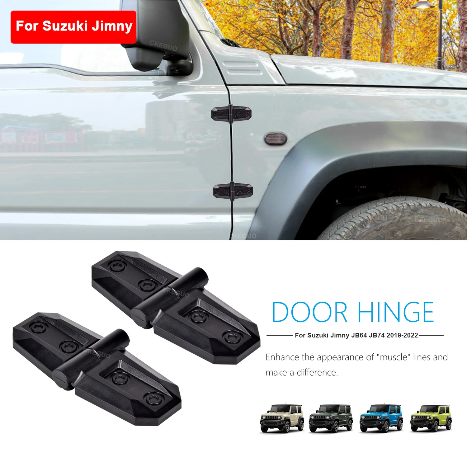 

Car Engine Hood Door Hinge Decoration Cover Trim Sticker For Suzuki Jimny JB64 JB74 2018-2020 Auto Mouldings DIY Accessories