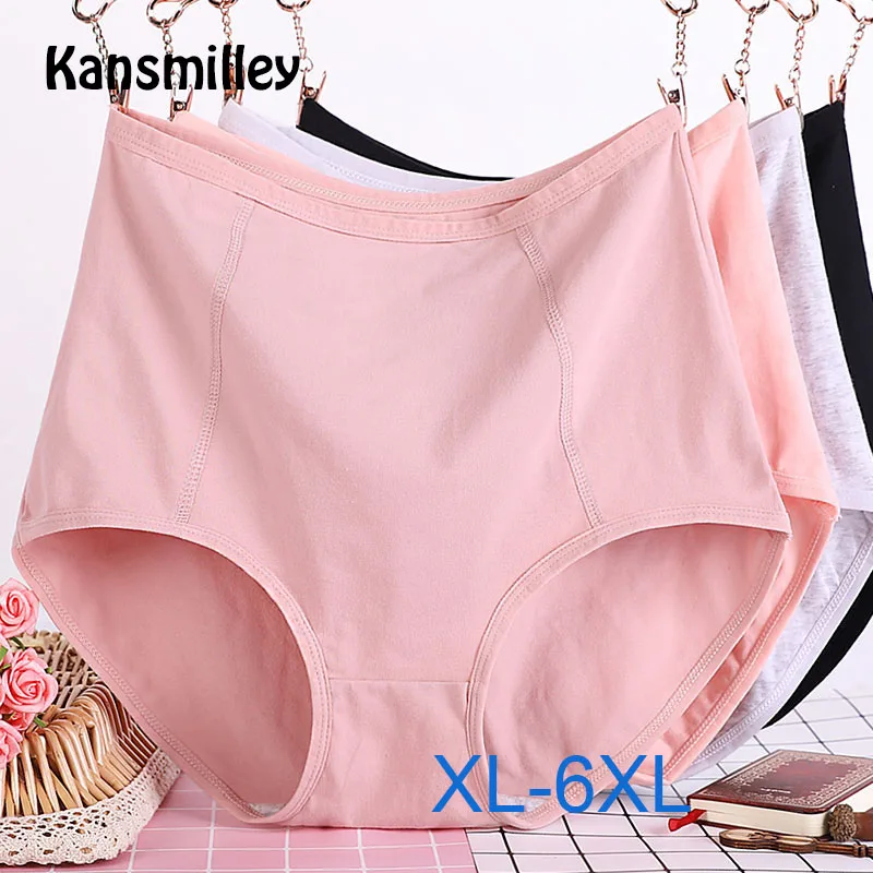 

Cotton Women's Panties Plus Size Briefs Elastic Soft Large Size XL-6XL Ladies Underwear Breathable Sexy High Waist Underpants