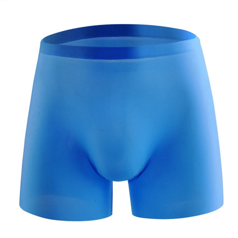 New Style Men's Underwear Seamless Ice Silk Solid Underwear Breathable Boxer Shorts Men's Sexy Solid Color Shorts