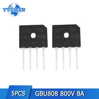 gbu808 8a 800v bridge rectifier glass passivated single phase rectifiers set 5pcspack in stock