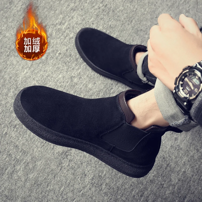 

SOLI2 Breathable Fashion Casual Leather Shoes Boots High top Vintage Men's Boots Fashion Short Boots Plush Boots S14070-S14077