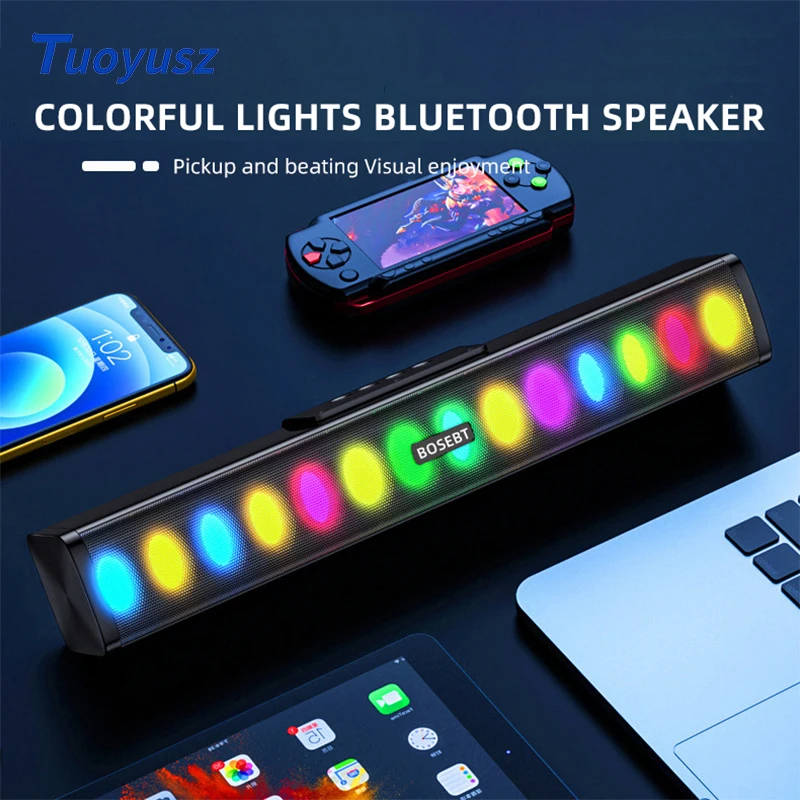 

Горячая Распродажа, новинка, звуковая панель, Цветной световой динамик, настольный компьютер, аудио 5 Вт, сабвуфер, водонепроницаемый Bluetooth д...