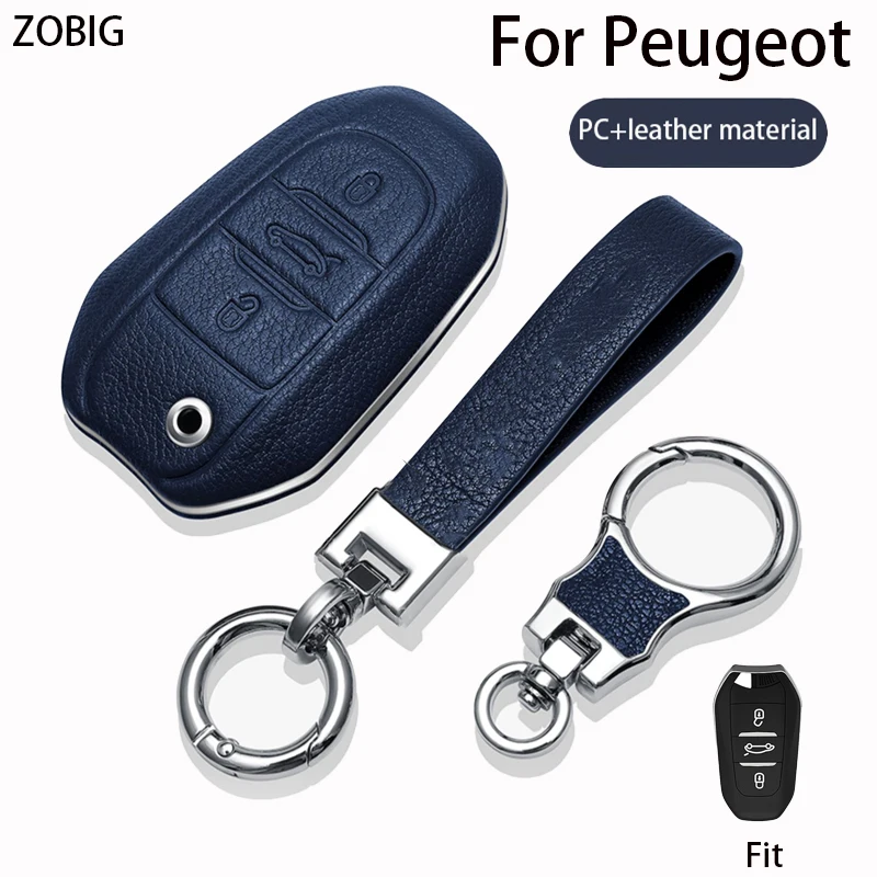 Кожаный брелок для ключей ZOBIG, оболочка для телефона, оболочка с брелоком для Peugeot 207 3008 208 308 2008 307 508, оригинальный ключ