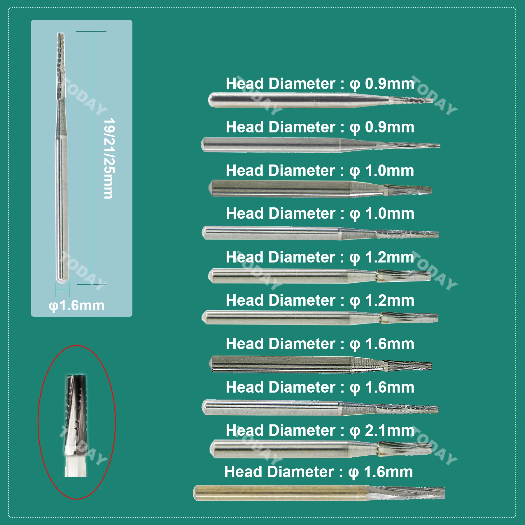 Волнистые карбидные боры вольфрамовые круглая шаровая Головка FG Dia. 1 6 мм для