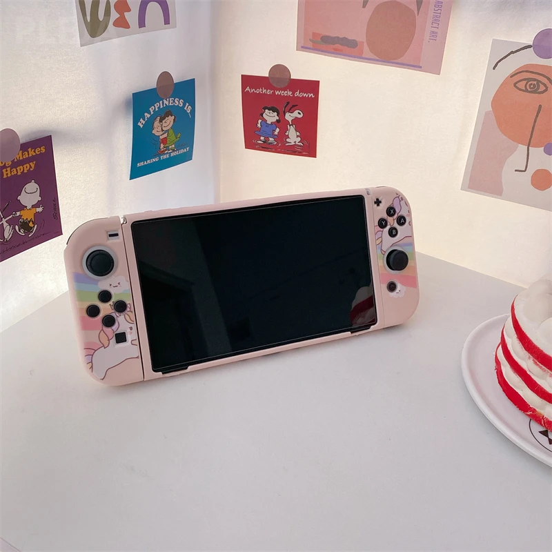 Милый мультяшный Единорог чехол для игровой консоли s Nintendo переключатель OLED NS NX