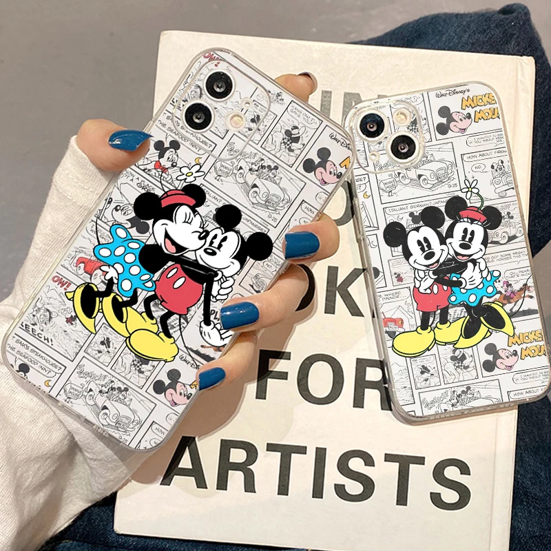 

Disney Mickey And Minne Retro For iPhone 11 Case 14 13 12 Pro Max 12 13 Mini X XR XS Max SE 6 7 8 Plus Phone Case Funda Soft