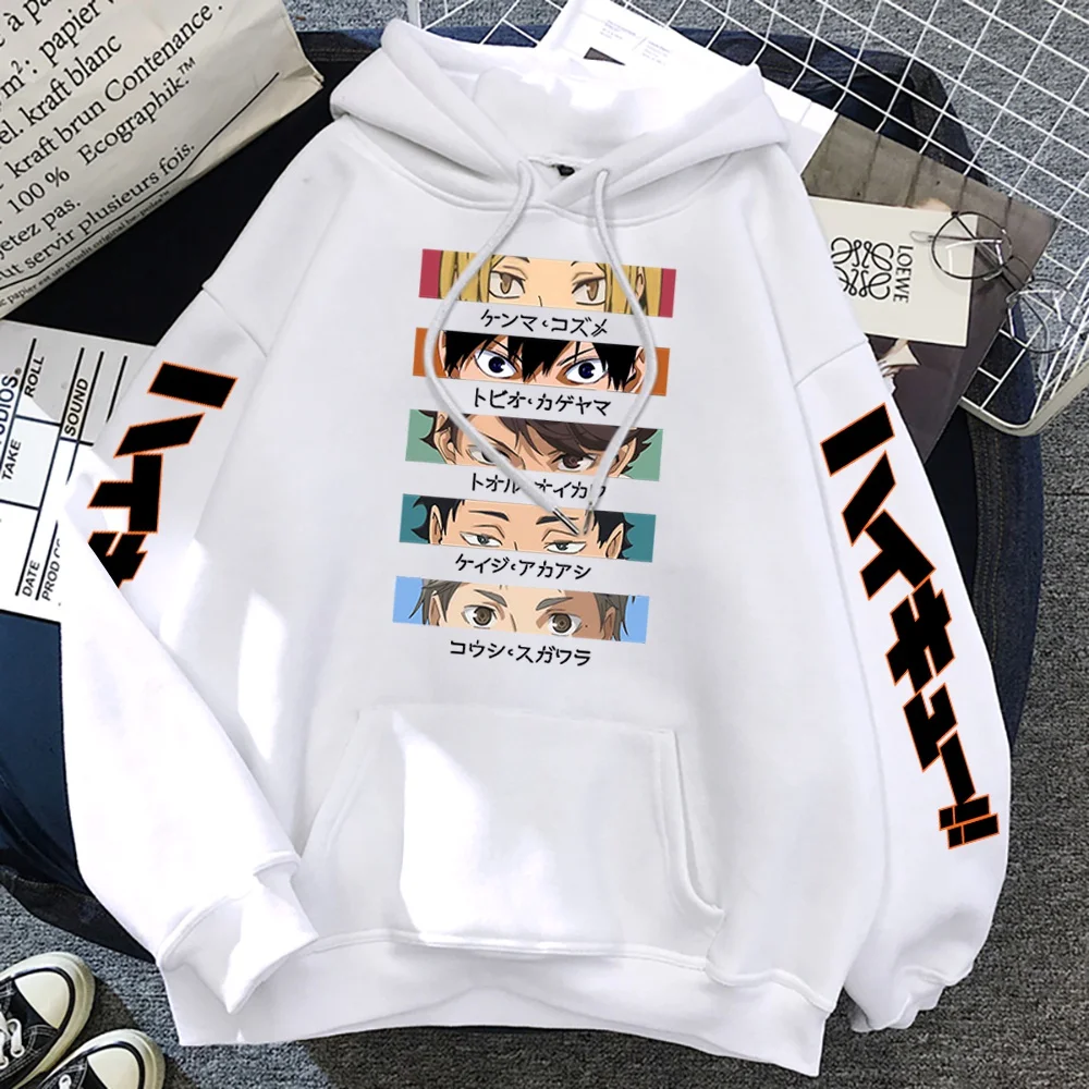 

Худи с принтом Аниме Haikyuu, модная толстовка унисекс с длинным рукавом и капюшоном, Повседневная Уличная одежда, пуловер в стиле Харадзюку на осень/зиму