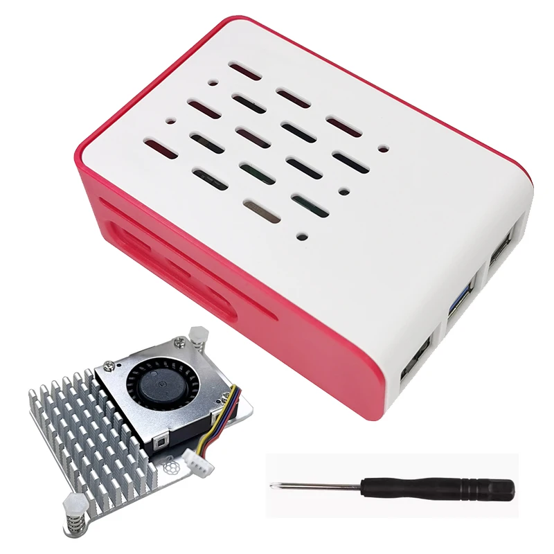 Raspberry Pi 5 красный и белый корпус из АБС-пластика совместимый с официальным