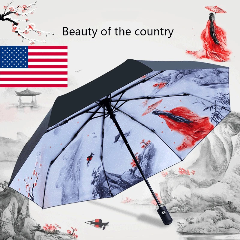 

Автоматический зонт для женщин и мужчин, зонт с защитой от ветра и ультрафиолета, складной, для пляжа, для девушек