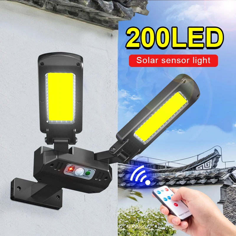 2022 Новое обновление Мощный светодиодный солнечный свет Открытый сад настенный