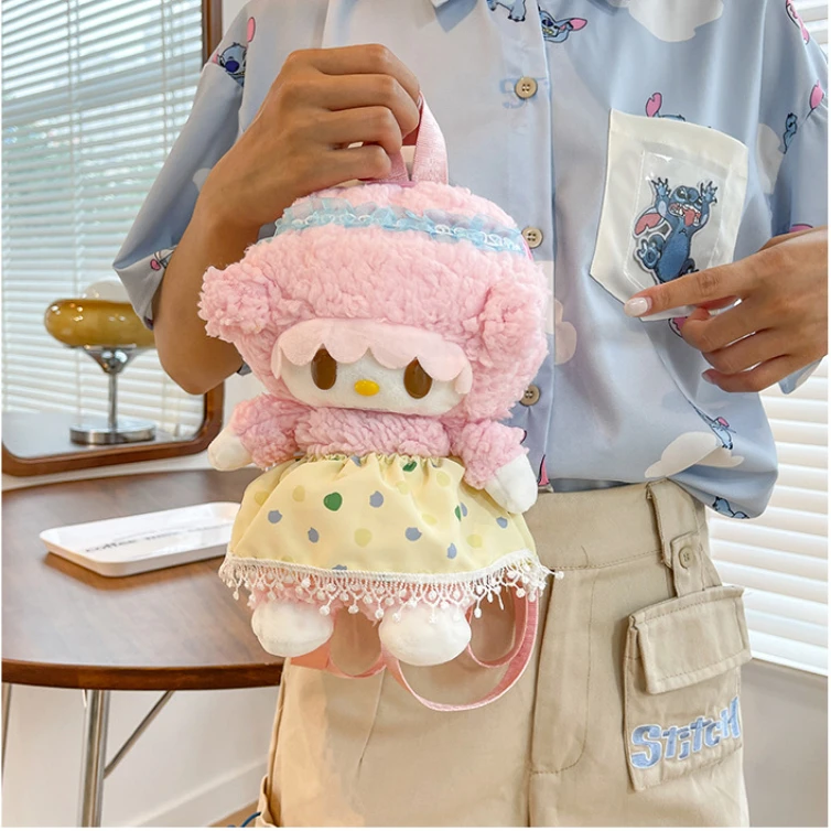 

2022 New Style Sanrio Kawaii Dress My Melody Plush Doll Cartoon Doll Gifts for Friends Children Girls Gifts Cute Backpacks Women