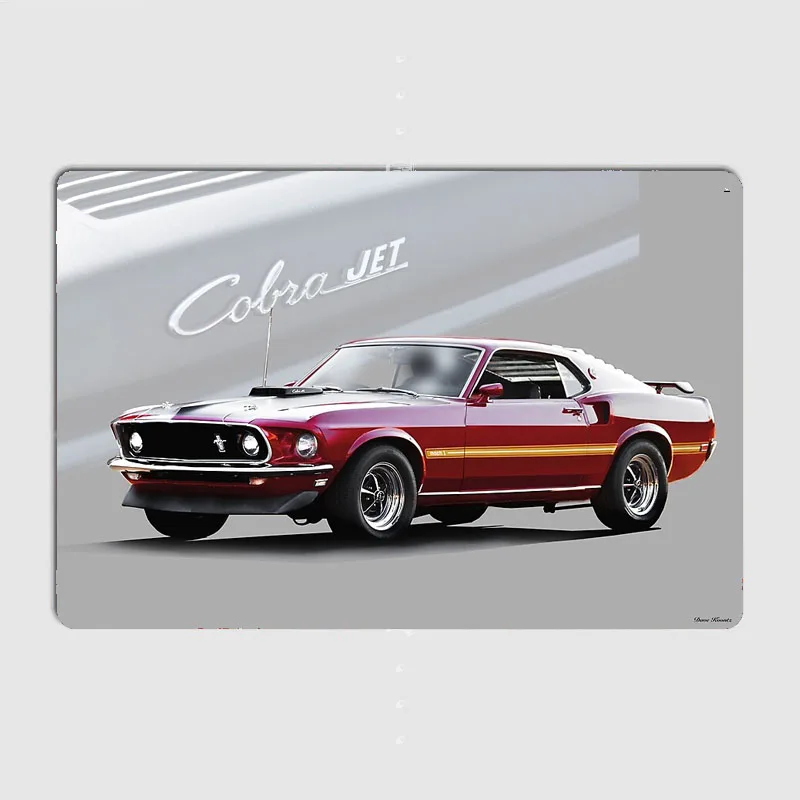 

Металлическая вывеска 1969 Mustang Mach 1 'Cobra Jet'