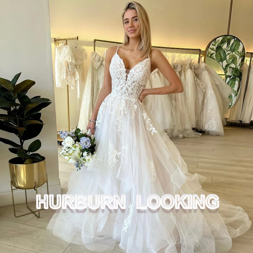 

HERBURN Simple Wedding Gown For Bride Backless Modern Beach Romantic Customised Dropping Shipping Robe De Soiree De Mariage