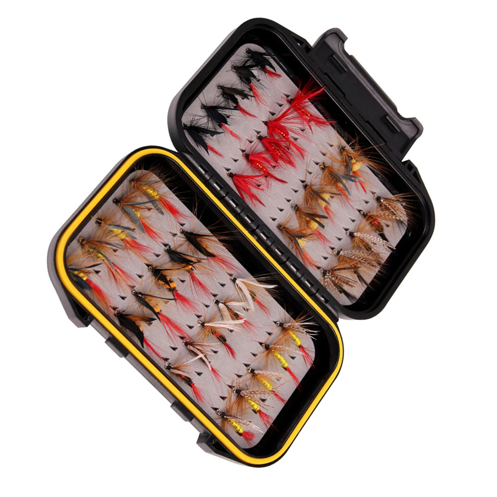 

Fly Fishing Flies Set Waterproof Wet Dry Artificial Assortment Bait Outdoor Case Hooks Professionals Accessories