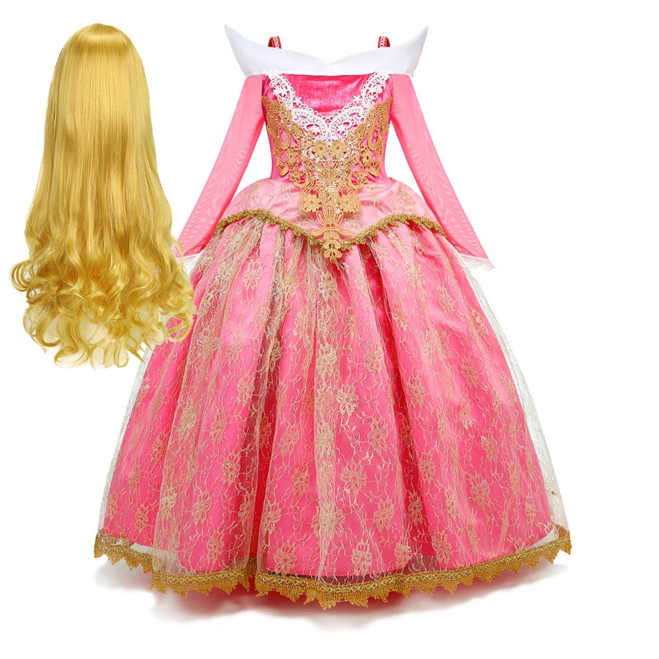 

Children Princess Party Dress for Girl Aurora Halloween Carnival Costume Kids Deluxe Sleeping Beauty Elsa Fancy Disguise Clothes