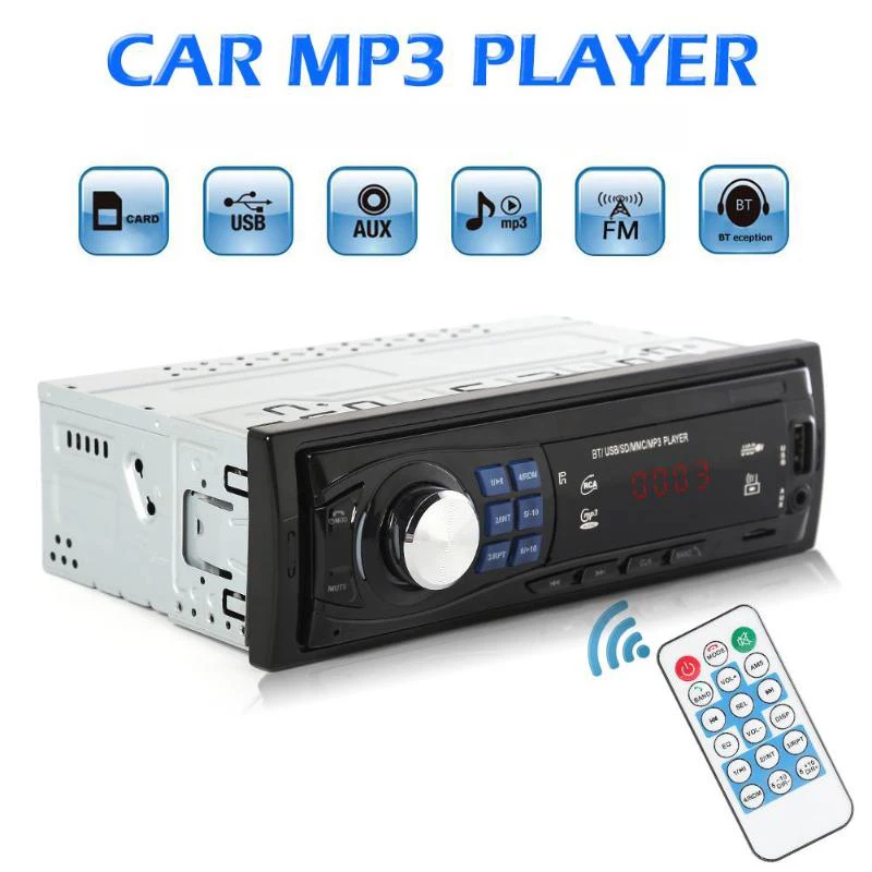 магнитола автомагнитола 1Din Автомагнитола Bluetooth Авто Стерео MP3 плеер с пультом
